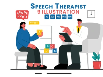 9 Speech Therapist Vector Illustration preview picture