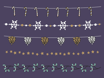 Christmas and holiday decoration flags, light, stars, paper preview picture
