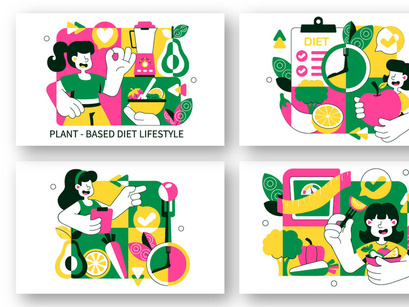 10 Plant Based Diet Lifestyle Illustration