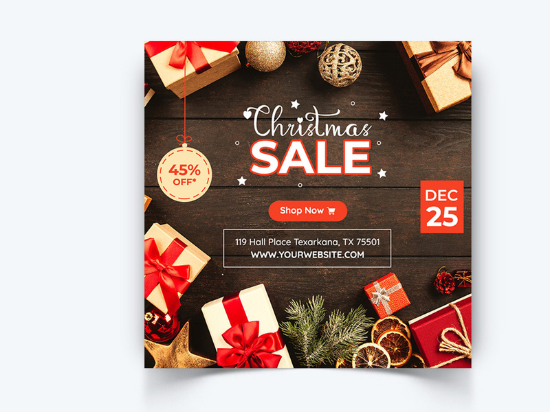 Christmas Sale Social Media Posts Template (EPS)