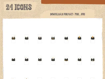 Emoji cat icons illustration