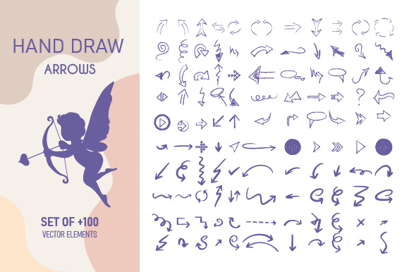 hand drawing arrows doodle collection