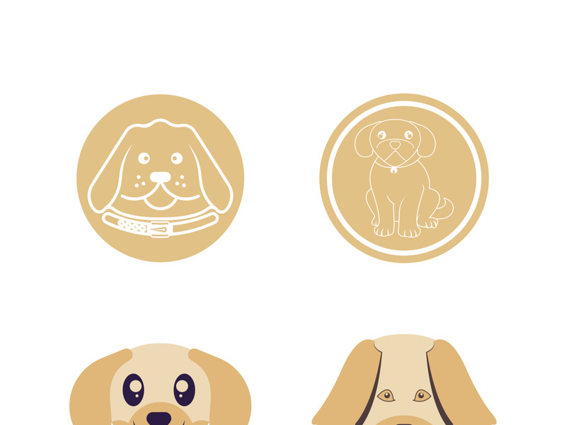Dog logo vector design icon illustration template