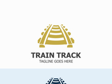 Train Track logo image design railway transportation template icon
