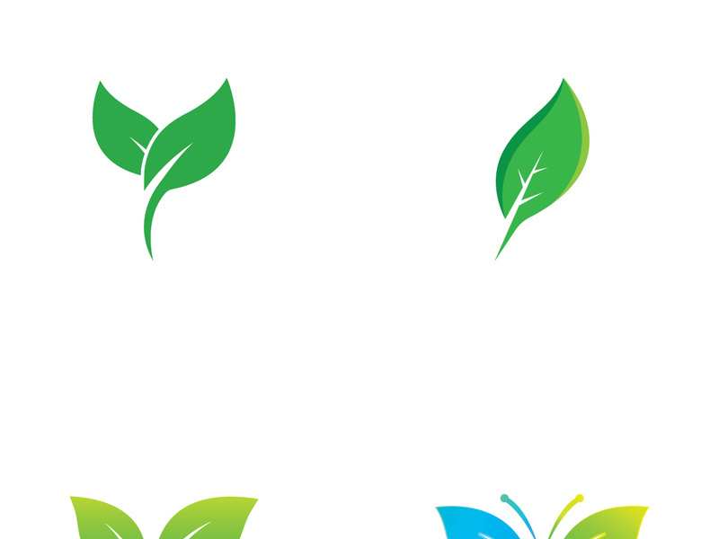 Natural green leaf logo design.