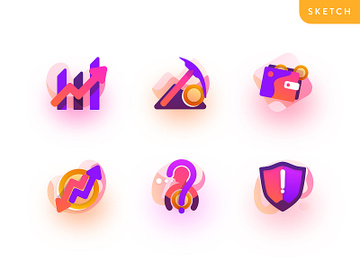 Trading & Mining Icons Freebie preview picture