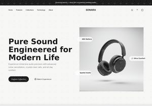 Sonara Audio E-Commerce Website Design | Premium Headphones