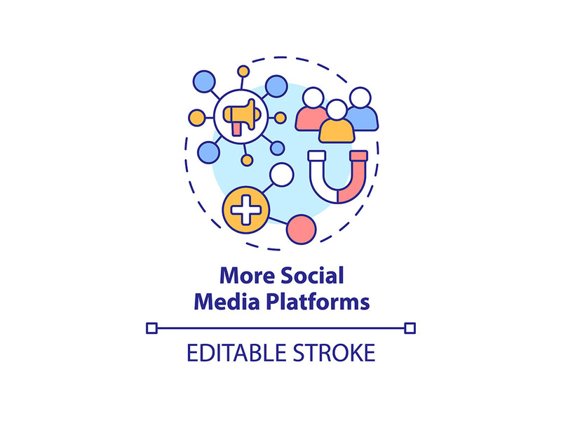 More social media platforms concept icon