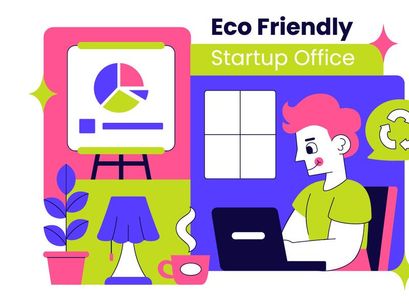 10 Eco Friendly Startup Office Illustration