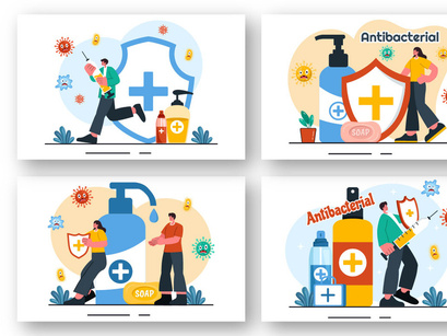 9 Antibacterial Vector Illustration