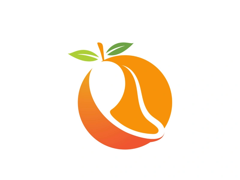 Mango in flat style. Mango vector logo. Mango