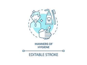 Manners of hygiene turquoise concept icon preview picture