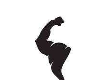 Arm muscle silhouette logo biceps icon vector illustration