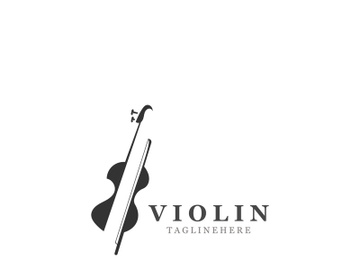Violin instrument, vintage violin orchestra music design template preview picture