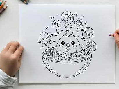 Cute germs and bacteria in bowl vector illustration flat design