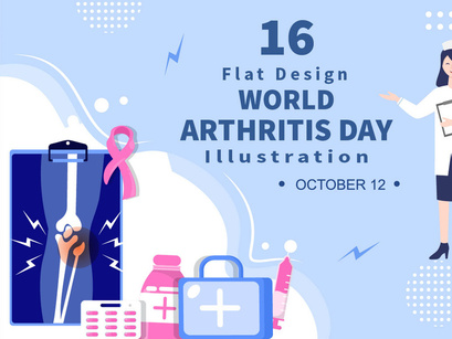 16 World Arthritis Day Vector Illustration