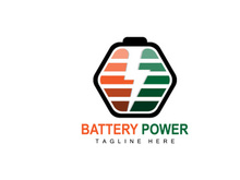 Battery Logo Design, Technology Charging Illustration, Company Brand Vector