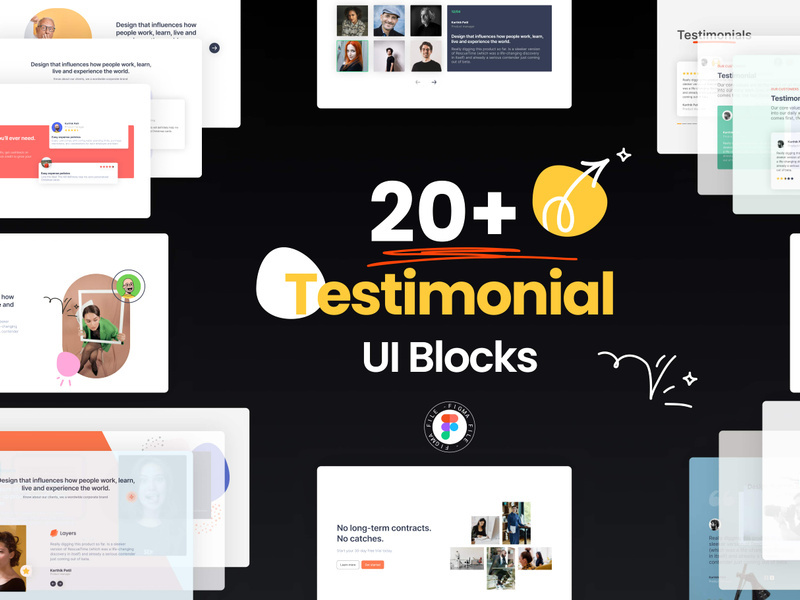 20 + Testimonial UI Blocks Design