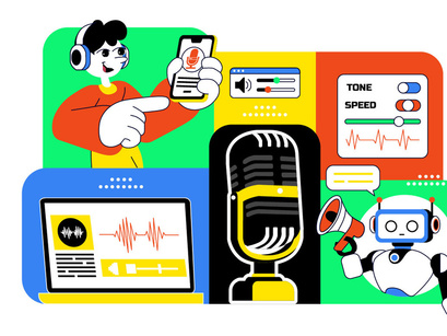 10 AI Voice Generator Tools Illustration