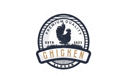 Chicken Logo, For Roast Chicken Restaurant, Farm Vector, Simple Minimalist Design For Restaurant Food Business preview picture