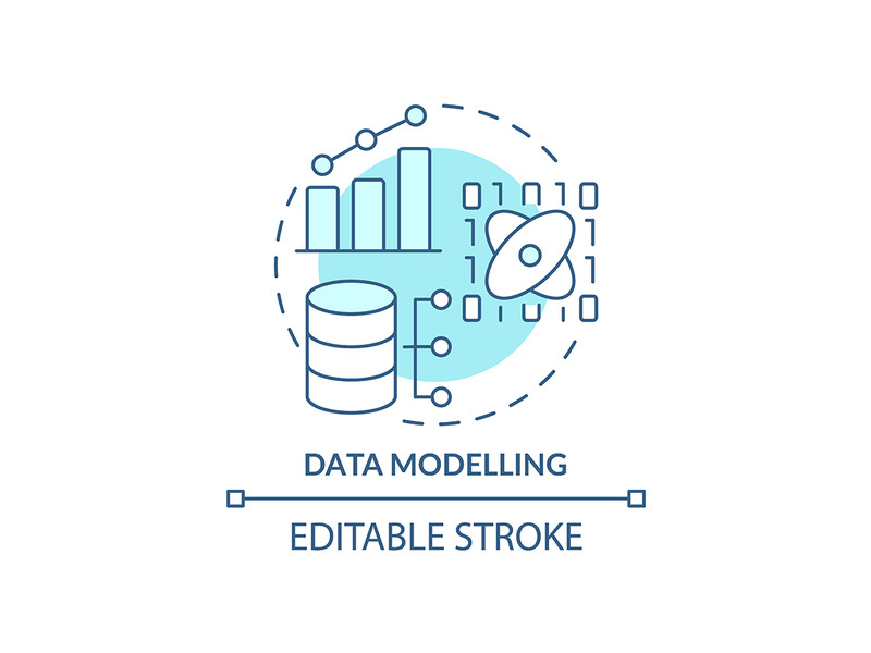 Data modelling turquoise concept icon