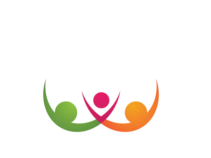 Family care and Community, network social icon logo