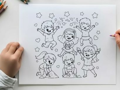 Children playing joyfully vector illustration flat design