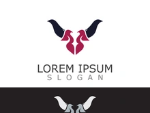 Horns Animal bull simple logo design vector template