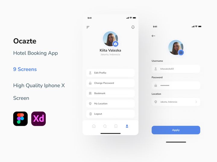 User Profile Setting Screen Hotel Booking App