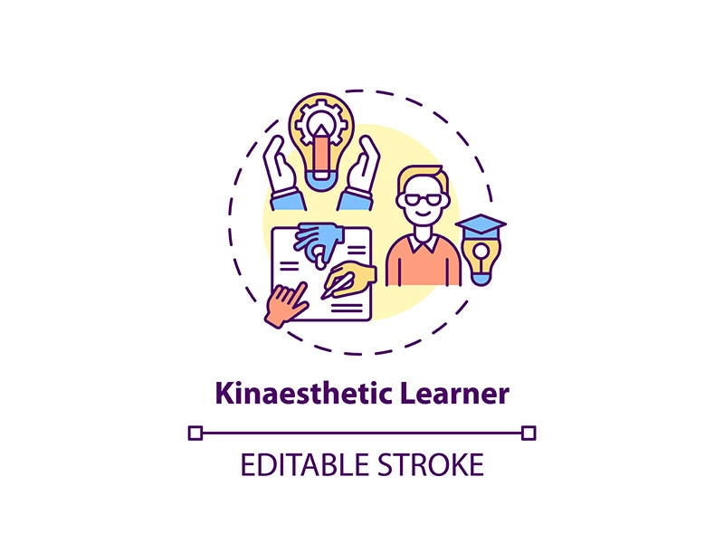 Kinaesthetic learner concept icon