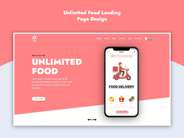 E-commerce Online Food Delivery Landing Page Illustration Template Design preview picture