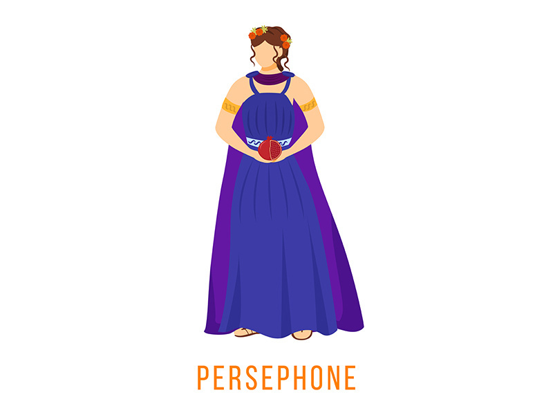 Persephone flat vector illustration
