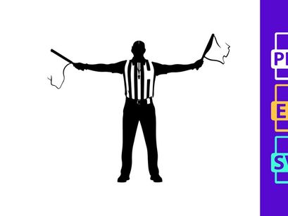 Referee signaling a foul or stoppage in play