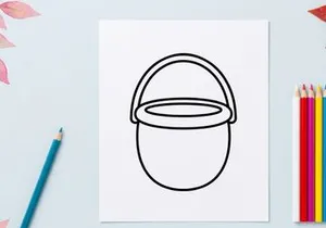 Halloween candy bucket icon. Trick or treat plastic pail for sweets and holiday gifts.