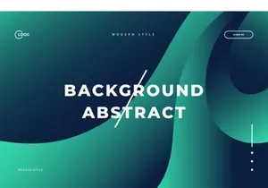 3D Abstract Background Green Wavy