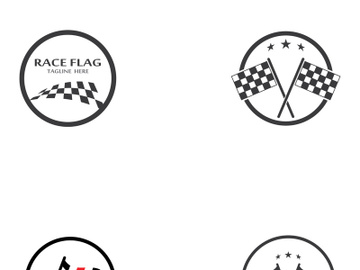 Creative and modern racing flag logo design. preview picture