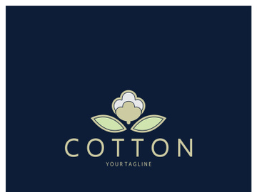 Soft natural organic cotton flower plant logo for cotton plantations, industries,business,textile,clothing and beauty,vector preview picture