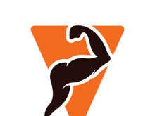 Arm muscle silhouette logo biceps icon vector illustration