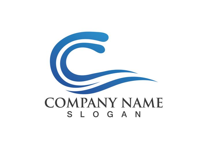 water wave logo design template