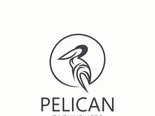 Pelican bird silhoutte vintage logo vector illustration template icon graphic design