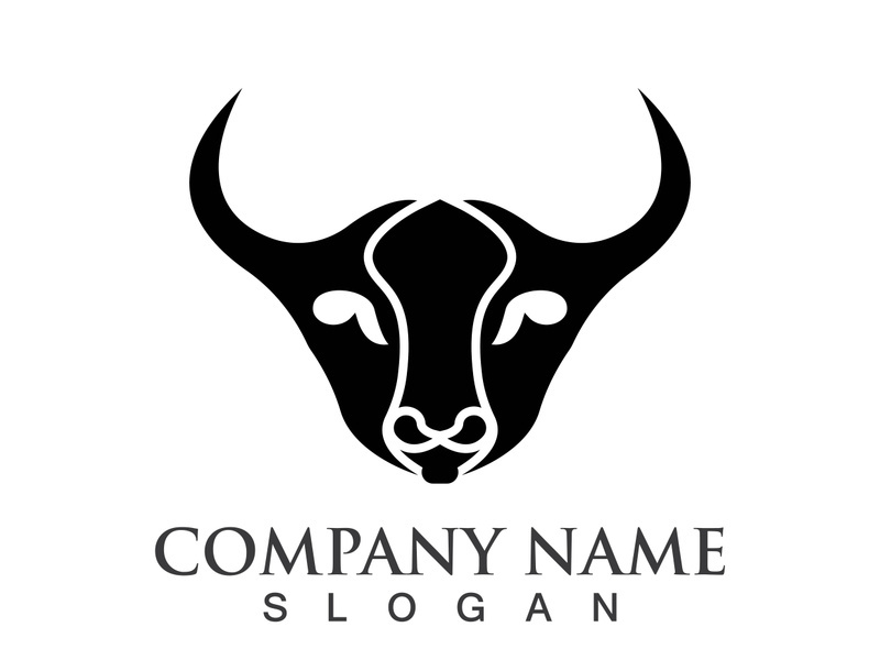 Bull head logo vector icon design illustration