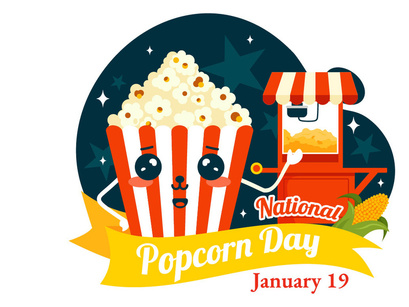 11 National Popcorn Day Illustration