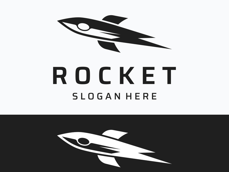Creative and modern rocket logo,starship launch template.
