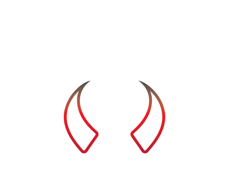 Devil horn Vector icon design illustration Template
