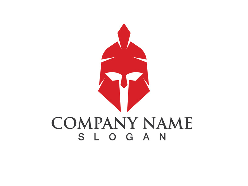 Spartan gladiator helmet logo vector