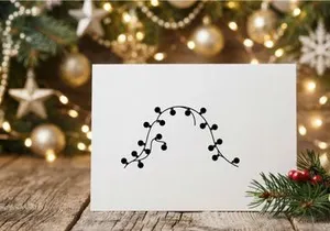 Black silhouette of hanging string lights isolated on a white background