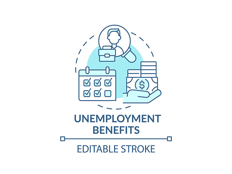 Unemployment benefits concept icon