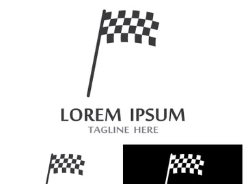 Creative and modern racing flag logo design. preview picture