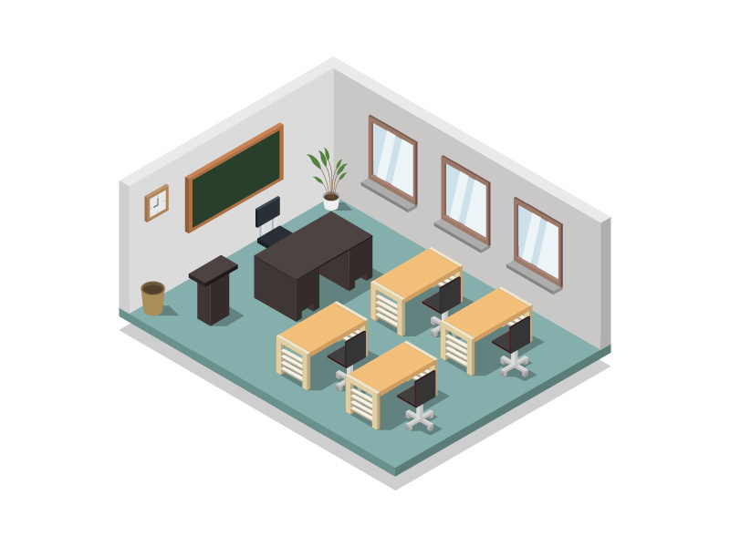 Isometric lecture room