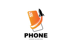 Smartphone Logo, Communication Electronics Vector, Modern Phone Design, For Company Brand Symbol